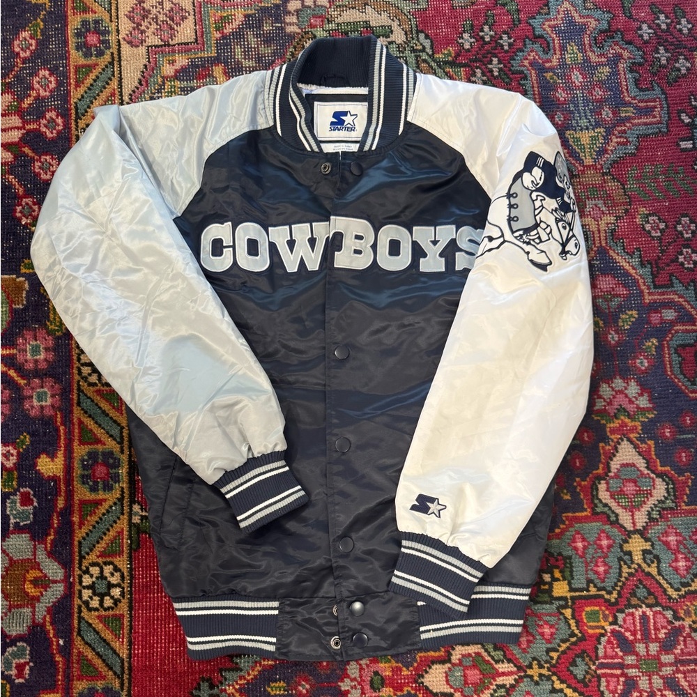 STARTER Cowboys Satin Bomber Jacket